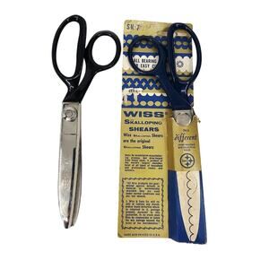 Bundle of 2 Vintage Wiss Pinking Shears CB-7 & CB7LH Pinking Shears Scissors